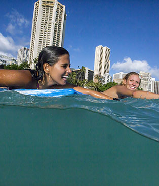 English + Surfing